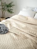 Miniatyrbillede 3 af 7: Dekorativt sengetæppe TERRA 220x240 quiltet lys beige
