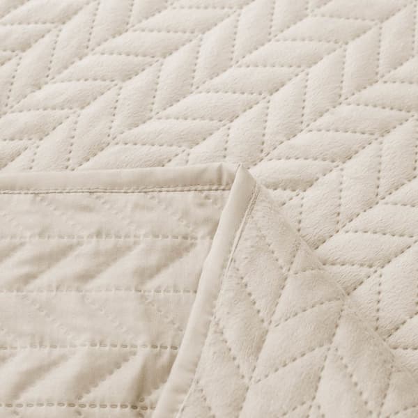 Dekorativt sengetæppe MOXIE 160x220 fløjls cappuccino