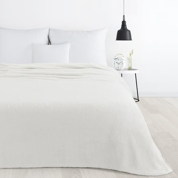 LORI filtkast 70x160 Design91 vit mjuk och fluffig