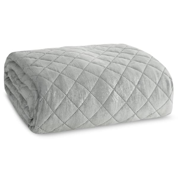 BLINK dekorativ filt 170x210 silver quiltad marmor