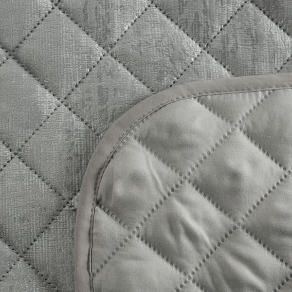 BLINK dekorativt tæppe 220x240 sølv quiltet marmor