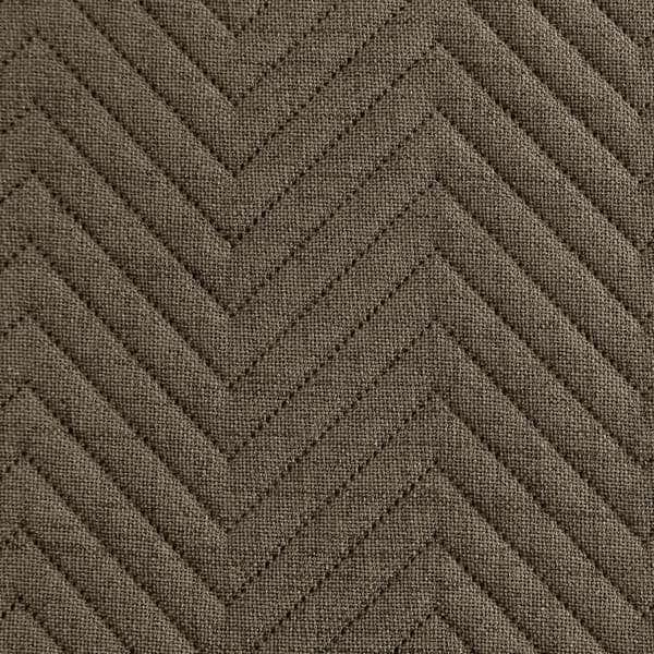 Dekorativt LEN sengetæppe 170x210 mørk beige quiltet med hørstruktur