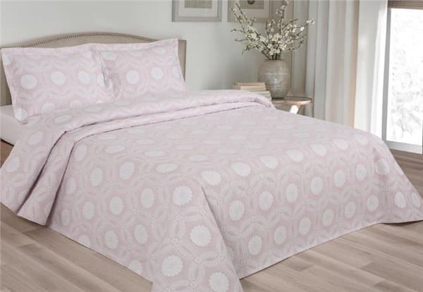 Koristeellinen päällinen Daisy-nojatuoliin 70x160 Greno-jauhe valkoinen kukka-aihe
