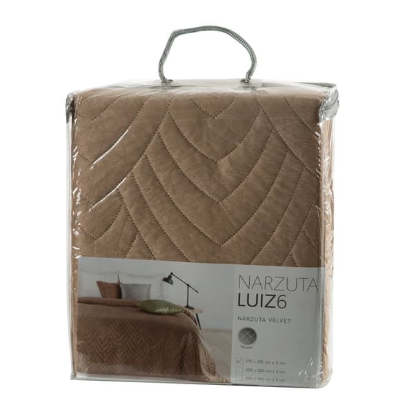 Dekorativt överkast LUIZ 220x240 mörkbeige