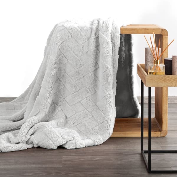 Tæppekast CARO 70x160 Design91 sølv