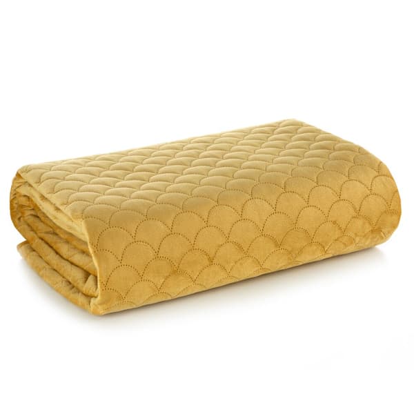 Dekorativt sengetæppe ARIEL 70x160 sennep
