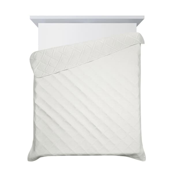 Dekorativt sengetæppe ALARA5 170x210 creme quiltet