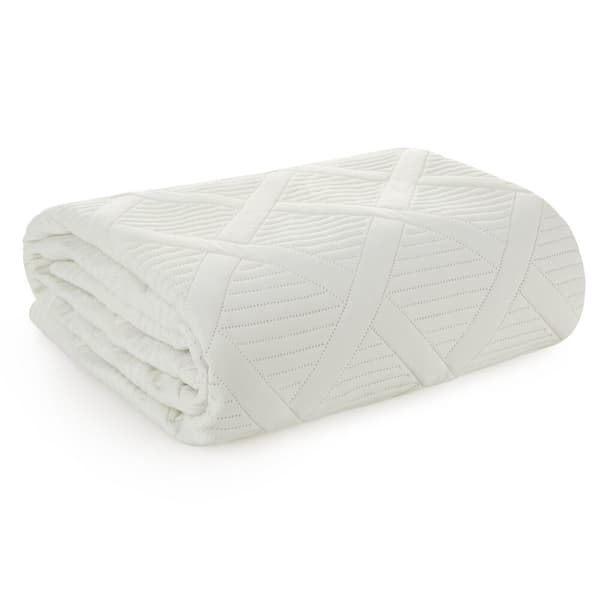 Dekorativt sengetæppe ALARA5 170x210 creme quiltet