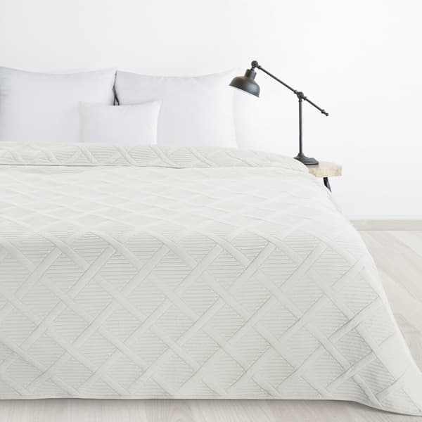 Dekorativt sengetæppe ALARA5 170x210 creme quiltet