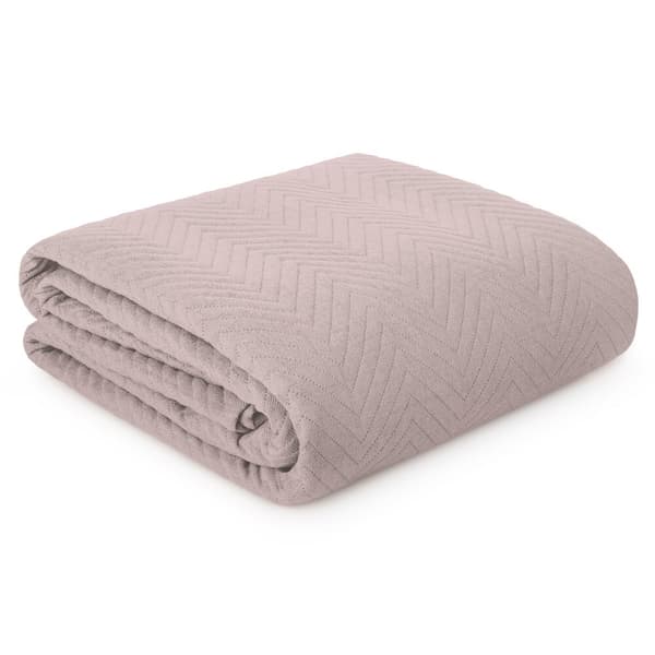 Dekorativt LINEN sengetæppe 200x220 pink