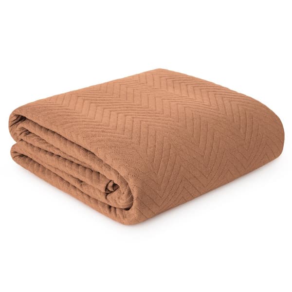 Koristeellinen LINEN päiväpeite 170x210 tiilenpunainen