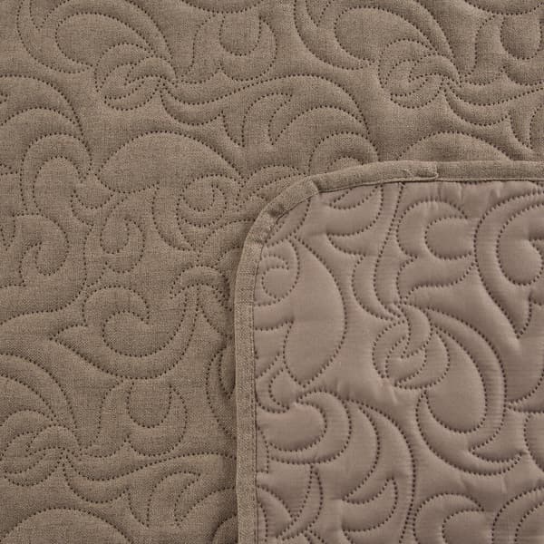 Dekorativt LINEN sengetæppe 200x220 brun