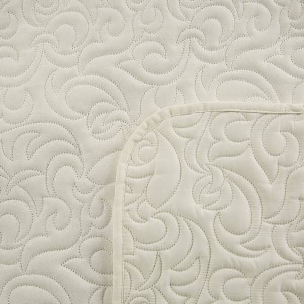 Dekorativt LINEN sengetæppe 170x210 creme
