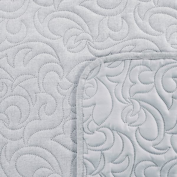 Dekorativt LINEN överkast 220x240 silver