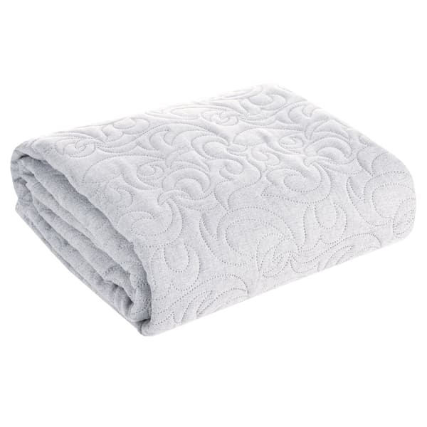 Dekorativt LINEN överkast 220x240 silver