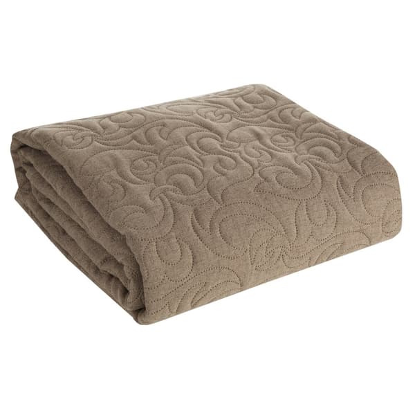 Dekorativt LINEN överkast 220x240 brunt
