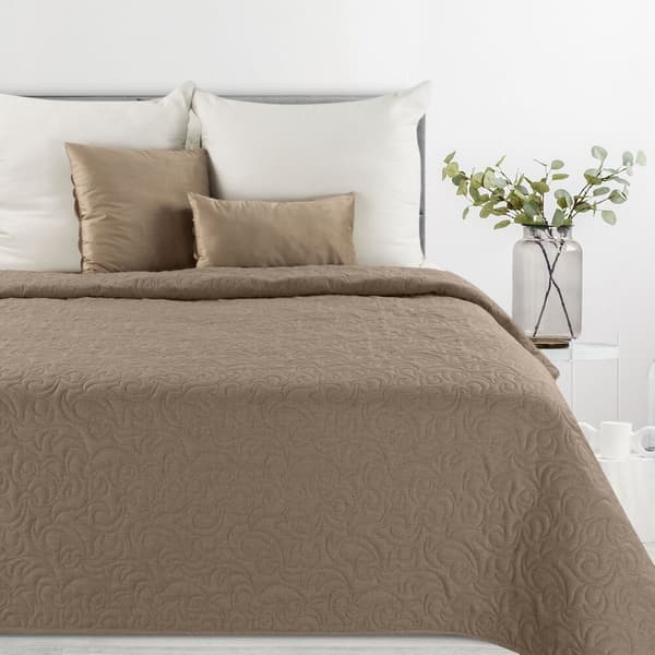 Dekorativt LINEN överkast 220x240 brunt