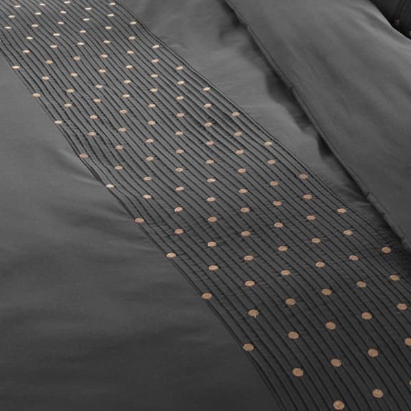 Duntäcke "Agathe" alla storlekar med veck och broderade prickar - Agathe Peppar - Duntäcke 200 x 200 cm