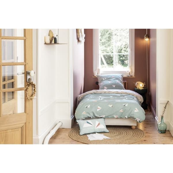 Duvetset alla mått "Petits Papiers" Vändbar 100% Bomull / 57 Trådar/cm² - - Duvetset 140 x 200 cm + 1 Kuddöverdrag