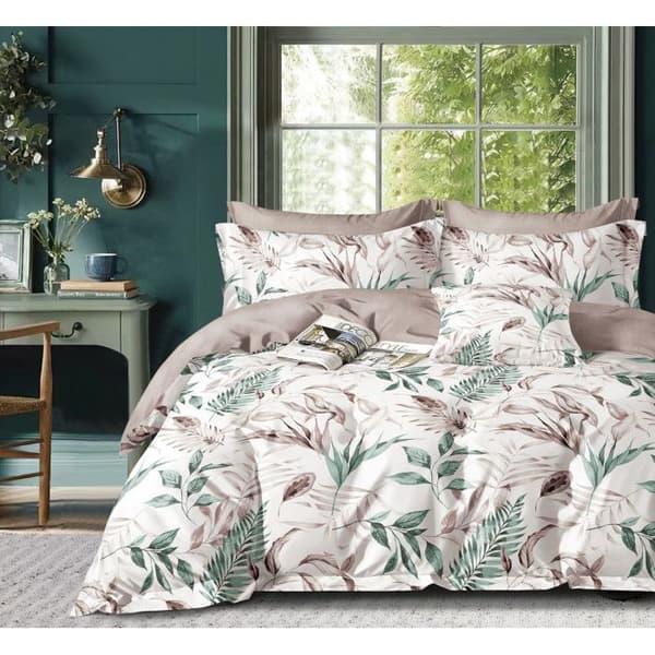 Sängkläder "Dubbelsidig tryck" av kammad percale av bomull 80 trådar/cm² för säng 140 till 160 - Set 240 TA-20-25