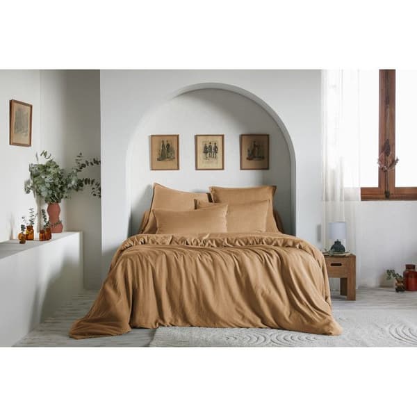 Duvetöverdrag "Lysandre" alla dimensioner "Lyocel" Fjärilseffekt - Lysandre Camel - Duvetöverdrag 240 x 220 cm - Lysandr
