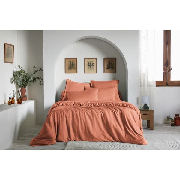Duvetöverdrag "Lysandre" alla dimensioner "Lyocel" Fjärilseffekten - Lysandre Terracotta - Duvetöverdrag 240 x 220 cm - Ly