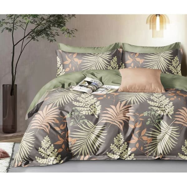Duvetset "Tryckt dubbelsidig" percale av kammad bomull 80 trådar/cm² för säng 140 till 160 - Set 240 TA-13-25