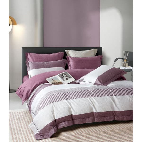 Duvetset "Dubbelsidigt tryck" av 100 % kammad percale 80 trådar/cm² för säng 160 till 180 King Size - Set 260 TA-16-25