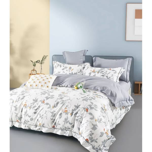 Överkastset "Dubbeltryckt" percale i ren kammad bomull 80 trådar/cm² för säng 160 till 180 King Size - Set 260 TA-21-25
