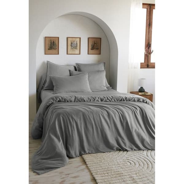 Duvet cover "Lysandre" alla storlekar "Lyocel" Fjärilseffekten - Lysandre Granit - Duvet cover 240 x 220 cm - Lysand