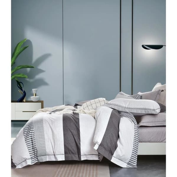 Duvetset "Dubbelsidig tryck" i 100% kammad percale med 80 trådar/cm² för säng 160 till 180 King Size - Set 260 TA-10-25