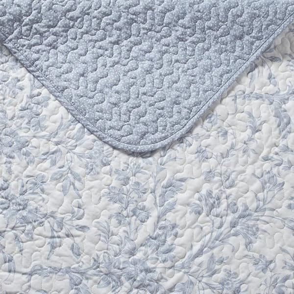 Laura Ashley Home Amberley Collection Sängkläder 100 % Bomull, Andningsbar och lätt, Vändbar sängkläder, Dubbel säng, Spa Blå