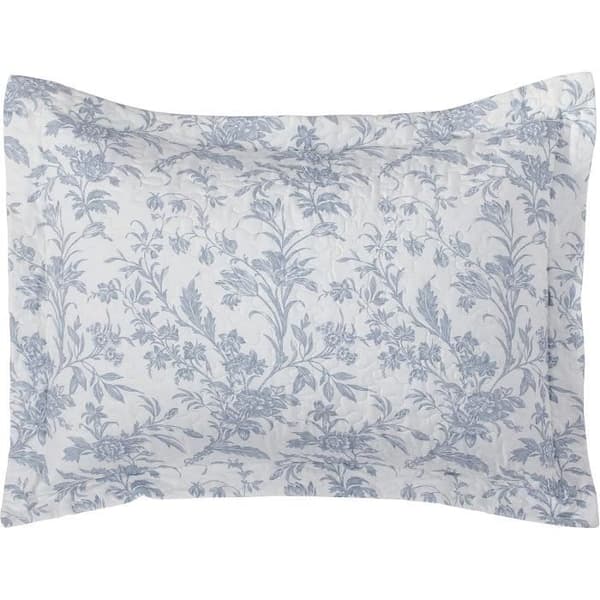 Laura Ashley Home Amberley Collection Sängkläder 100 % Bomull, Andningsbar och lätt, Vändbar sängkläder, Dubbel säng, Spa Blå