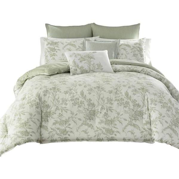 Laura Ashley Hem - Vändbar King Size-sängklädnad i bomull med matchande örngott - Lätt inredning p