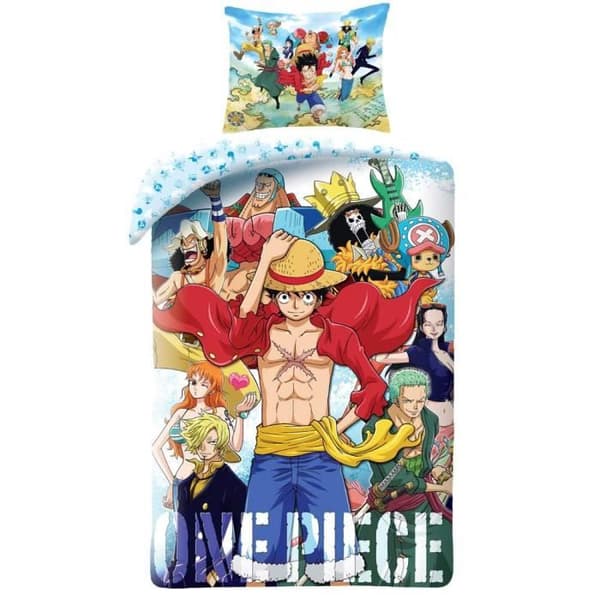Påslakan - ONE PIECE - 140x200 cm - 100% bomull - Örngott ingår - Blå