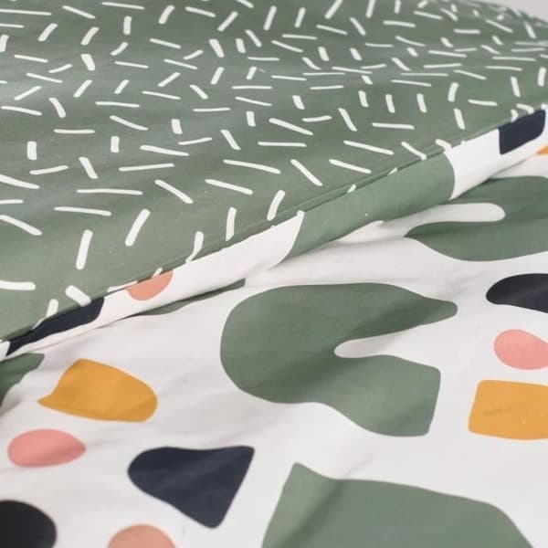 Bäddset - IDAG - Sunshine - 2 personer - 240x220cm - Bomull - Grön - Andra mönster