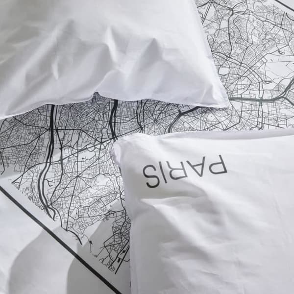 Sängkläder - TODAY - JAVA - 2 personer - 240x220 cm - Bomull - Tryckt Paris - Vit