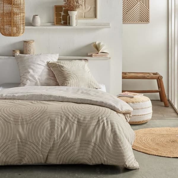 Sängkläder - TODAY Crazy - Grafiskt Tryck - 2 personer - 220 x 240 cm - Beige