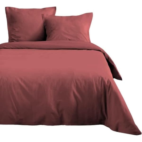 STOF - Påslakan - Mått 240x220 cm - 100% Ekologiskt certifierad bomull Oeko-Tex - Färg Grenache - Modell Eden - Sänglinne för