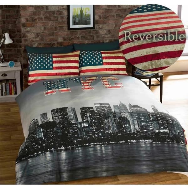 Påslakan - New York - King Size - Svart och vitt - 1 överdrag och 2 örngott - Modern design
