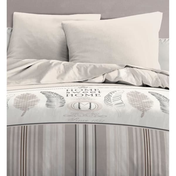 3-delat påslakanset - Påslakan + 2 örngott Home sweet Home - 240x260 cm -Mirofibre- Home Linge Passion