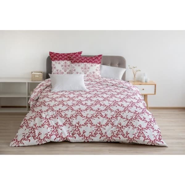 Påslakanset 240x260 cm HOME LINGE PASSION FRISE: Påslakan + 2 örngott - 100% bomull 57 trådantal - Burgundy