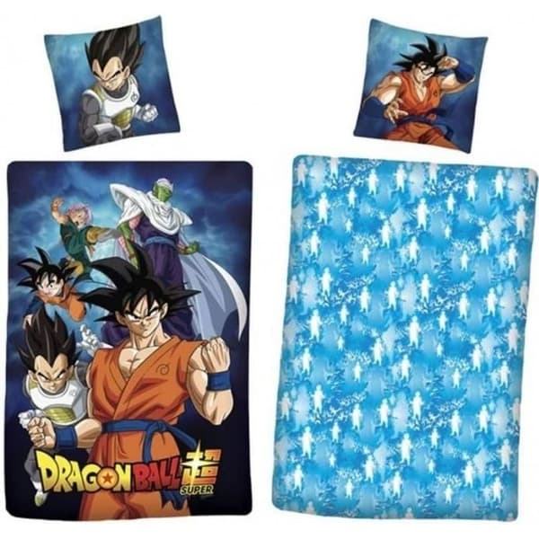 Bäddset - DRAGON BALL - Dragon Ball Super - 100% bomull - Blå och vit