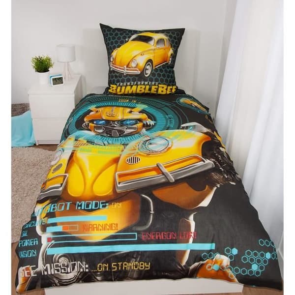 Herding TRANSFORMERS Reversibel Sängtäckeset, Duvetöverdrag 135 x 200 cm, Kudde 80 x 80 cm