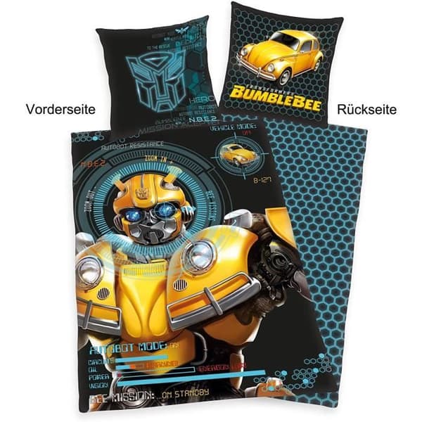 Herding TRANSFORMERS Reversibel Sängtäckeset, Duvetöverdrag 135 x 200 cm, Kudde 80 x 80 cm