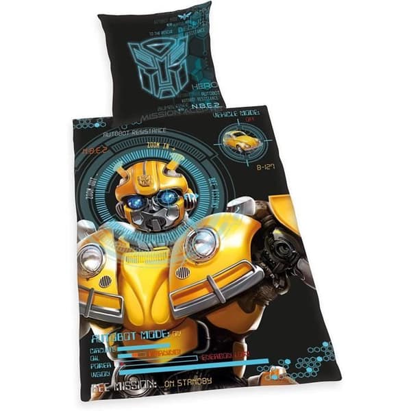 Herding TRANSFORMERS Reversibel Sängtäckeset, Duvetöverdrag 135 x 200 cm, Kudde 80 x 80 cm