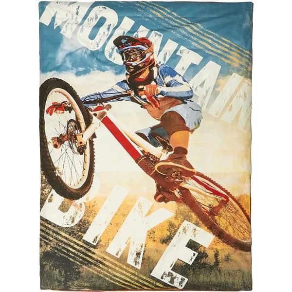 Vändbart bäddset, mountainbike, påslakan 140 x 200 cm, örngott 70 x 90 cm, bomull/förstärkt
