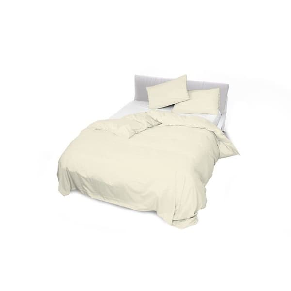 Satin - CP-ST-panna-2P - Italienskt sänglinne CP-ST-2P Stripes Påslakan, polyester, kräm, 2 enkel