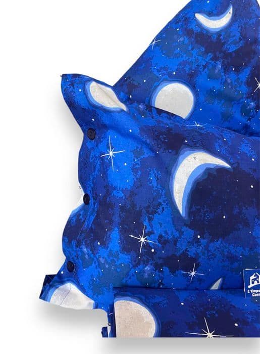 L'emporio casa Luna blå planetstjärnor sängkläder för dubbelsäng - 100% ren bomull