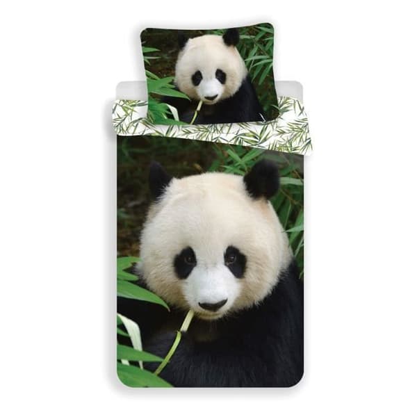 Sängkläder - Panda - Vändbar - 100% Bomull - Svart och vit